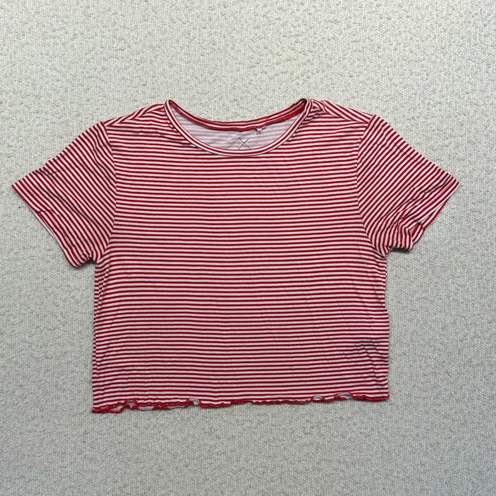 Pacsun Red & White Striped Crop Top
